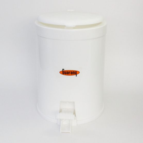 LIXEIRA GUARANY PLASTICA BRANCA C/PEDAL 12 LITROS
