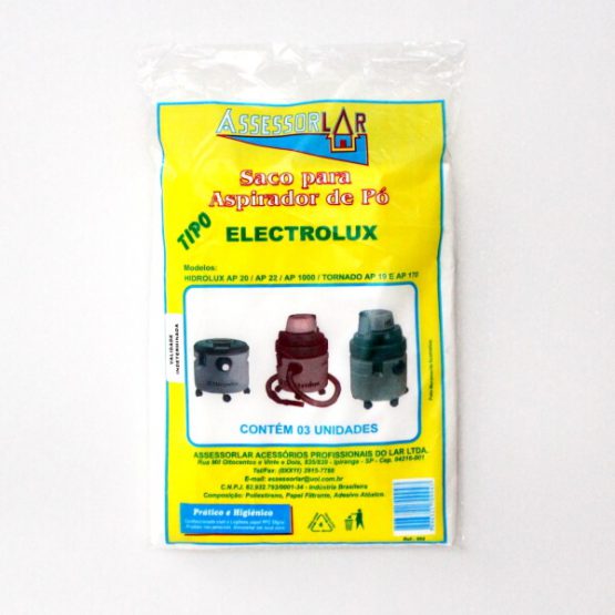SACO P/ ASPIRADOR DE PO ELECTROLUX HIDROLUX AP 20 C/3