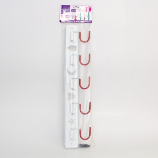 SUPORTE P/ PENDURAR VASSOURAS SECALUX C/ 5 GANCHOS