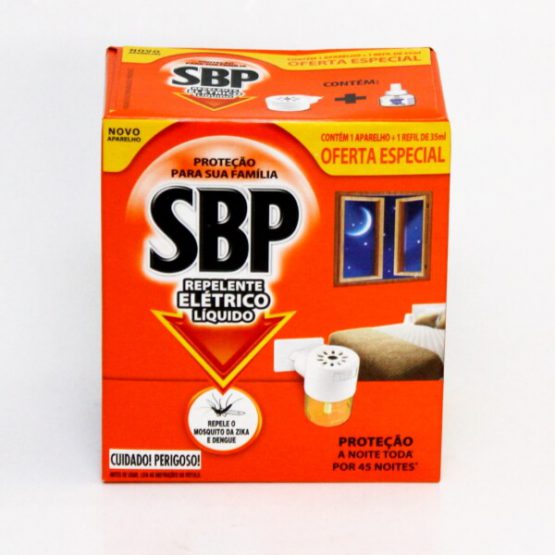 INSETICIDA SBP 45 NOITES REFIL + APARELHO GRATIS