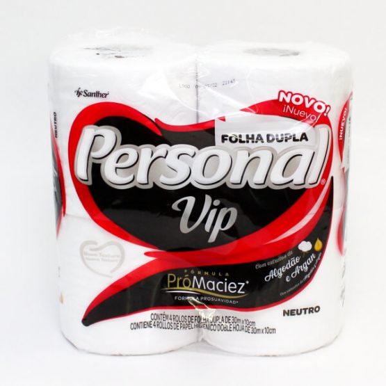 PAPEL HIGIENICO PERSONAL VIP FOLHA DUPLA C/4 X 20 M.