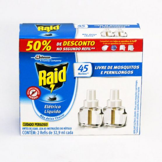 INSETICIDA RAID 45 NOITES REFIL C/2