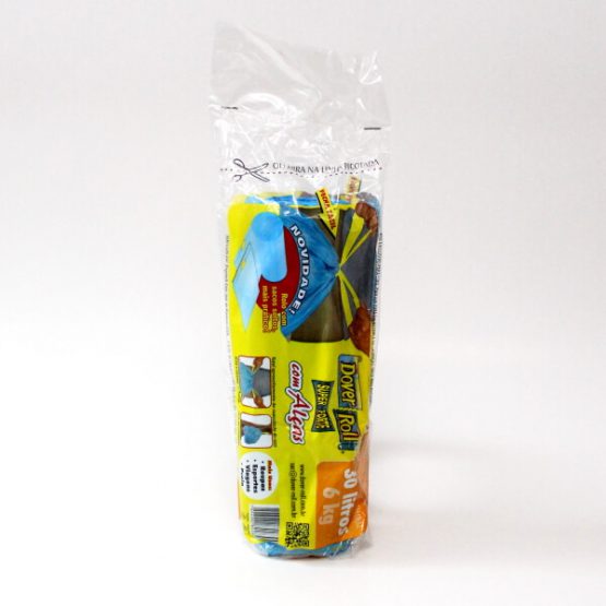 SACO P/ LIXO DOVER ROLL AZUL C/ ALCAS 30 LITROS 59X55 C/20