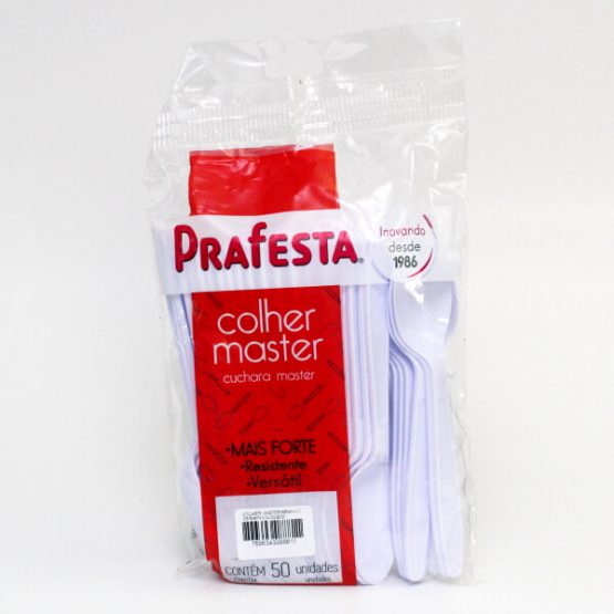 COLHER PLASTICA REFORCADA C/50