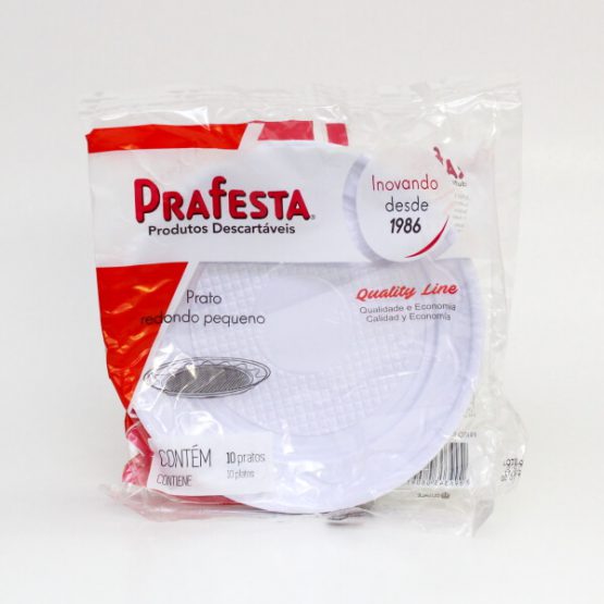PRATO PLASTICO DESCARTAVEL PRA FESTA PEQUENO C/10