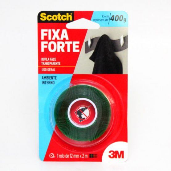 FITA DUPLA FACE FIXA FORTE 12 MM. X 2 M. 3M