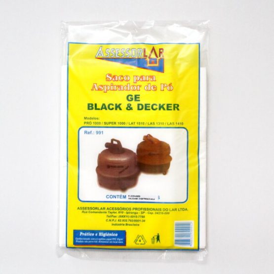 SACO P/ ASPIRADOR DE PO BLACK & DECKER DIVERSOS MODELOS C/5