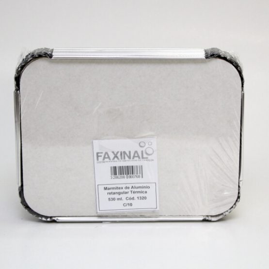 MARMITEX DE ALUMINIO RETANGULAR TERMICA T120 530 ML. C/10 (REF. 1360)