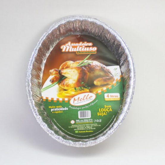 ASSADEIRA DE ALUIMINIO THERMOPRAT DESCARTAVEL 4 LITROS