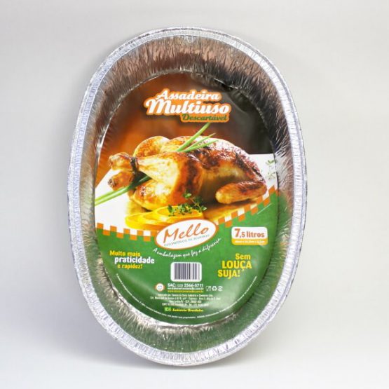 ASSADEIRA DE ALUMINIO MELLO MULTIUSO DESCARTAVEL 7,5 LITROS