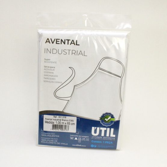 AVENTAL INDUSTRIAL BRANCO UTIL 1,00 M. X 65 CM.
