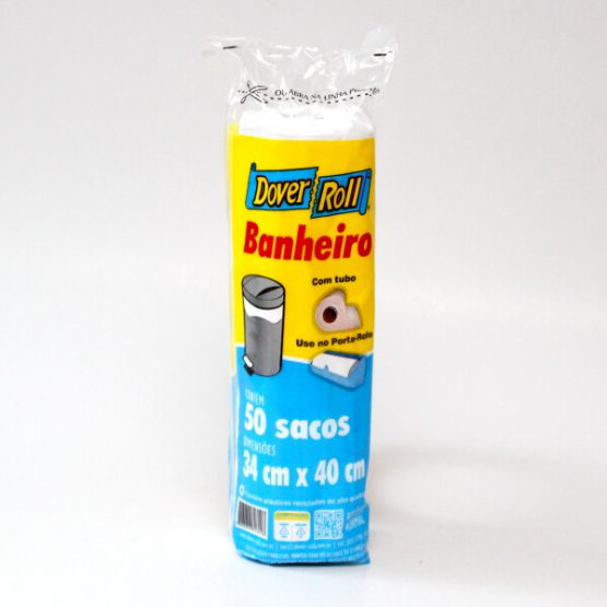 SACO P/ LIXO DOVER ROLL BANHEIRO BRANCO 34X40 C/50
