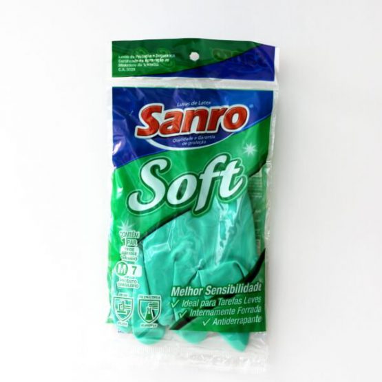 LUVA DE BORRACHA SANRO SOFT TAMANHO M