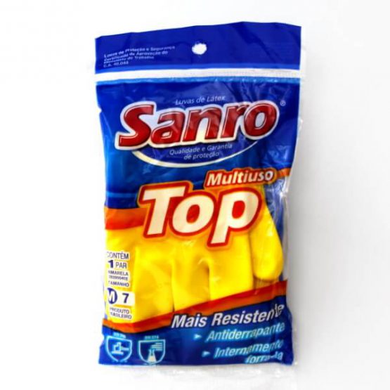 LUVA DE BORRACHA SANRO TOP TAMANHO M