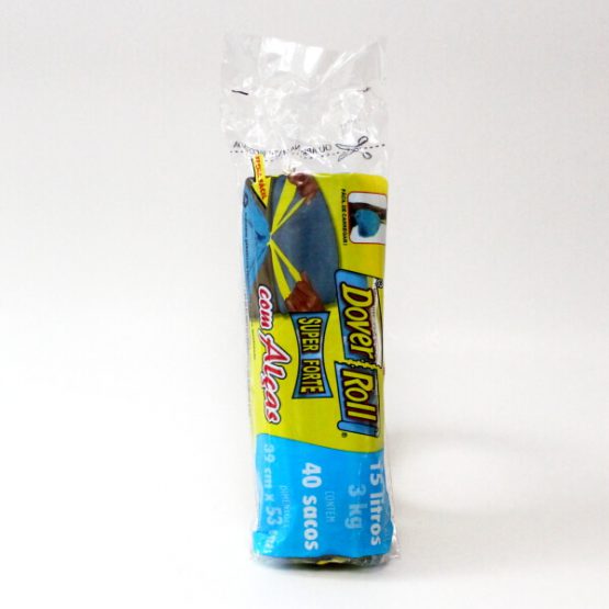 SACO P/ LIXO DOVER ROLL AZUL C/ ALCAS 15 LITROS 39X53 C/40