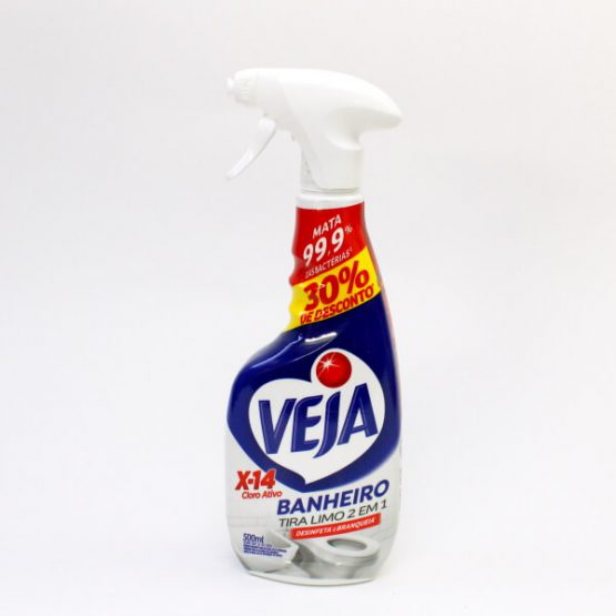 TIRA LIMO VEJA X-14 CLORO ATIVO C/ PULVERIZADOR 500 ML.