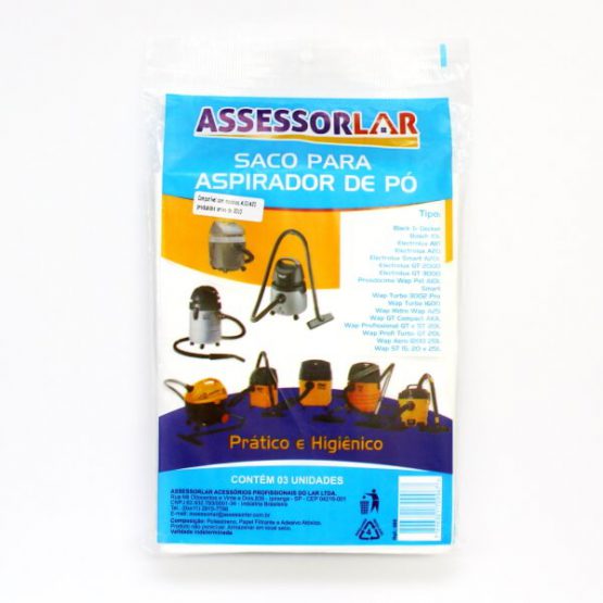 SACO P/ ASPIRADOR DE PO ELECTROLUX HIDROVAC A 10/A 20 C/3