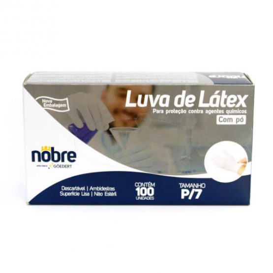 LUVA PROCEDIMENTOS NOBRE LATEX COM PO TAMANHO P C/100