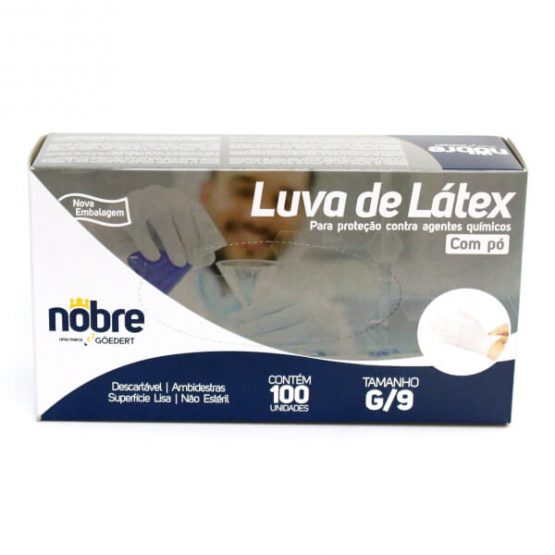 LUVA PROCEDIMENTOS NOBRE LATEX COM PO TAMANGO G C/100