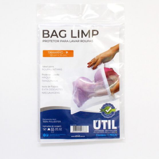 SACO P/ LAVAR ROUPAS UTIL C/ ZIPER 0,30(A) X 0,25(L) TAMANHO P